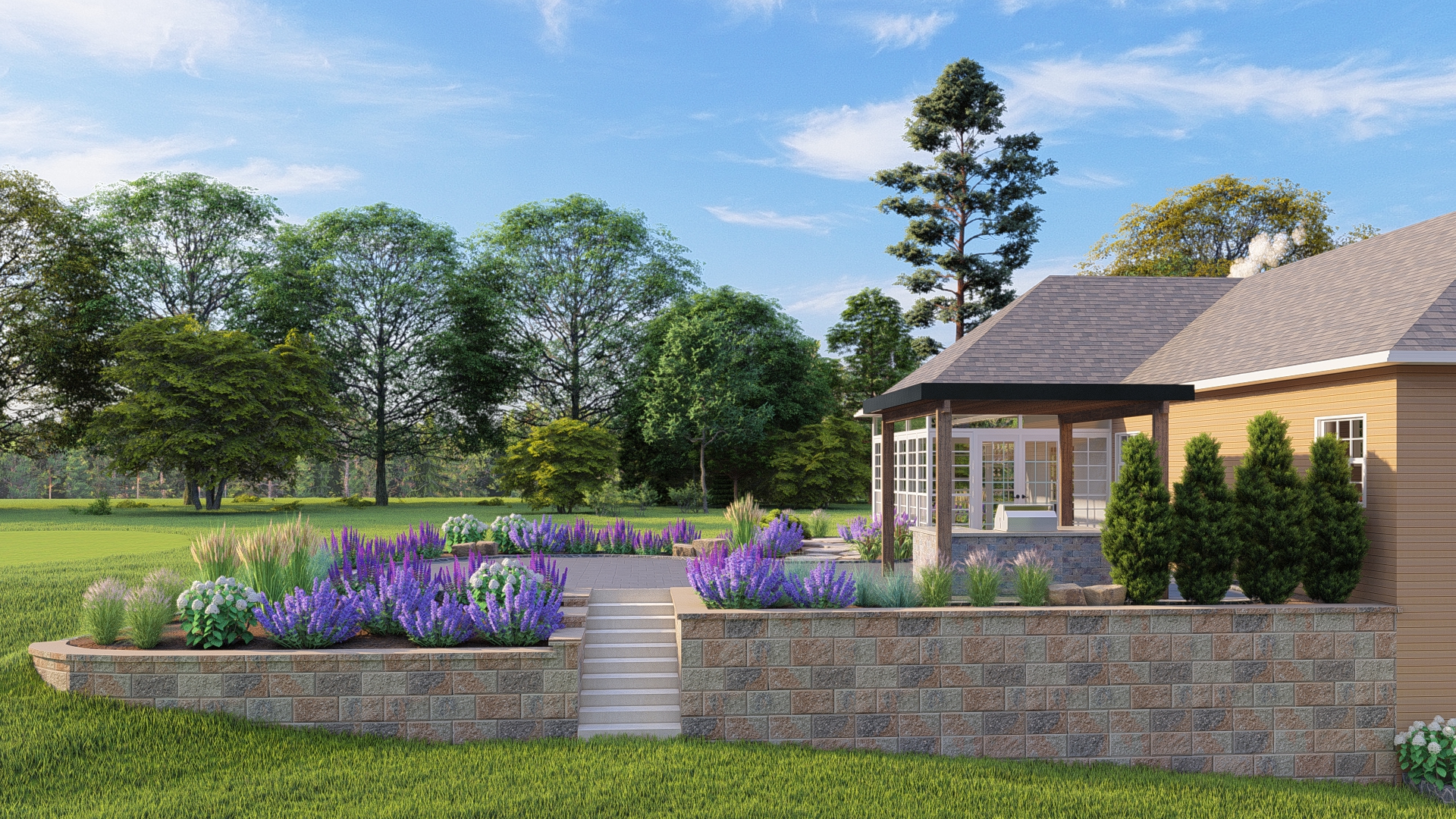 Landscape design rendering from a recent project
