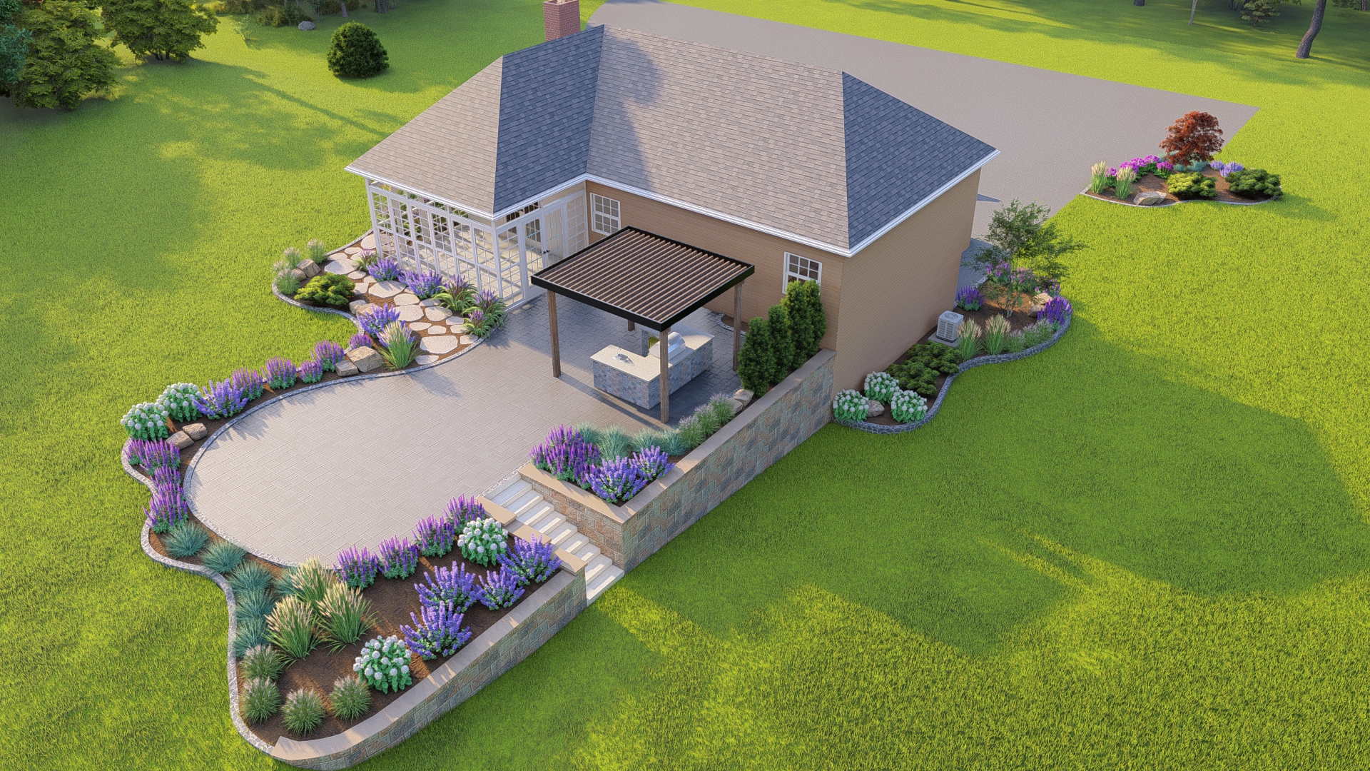 Landscape design rendering from a recent project