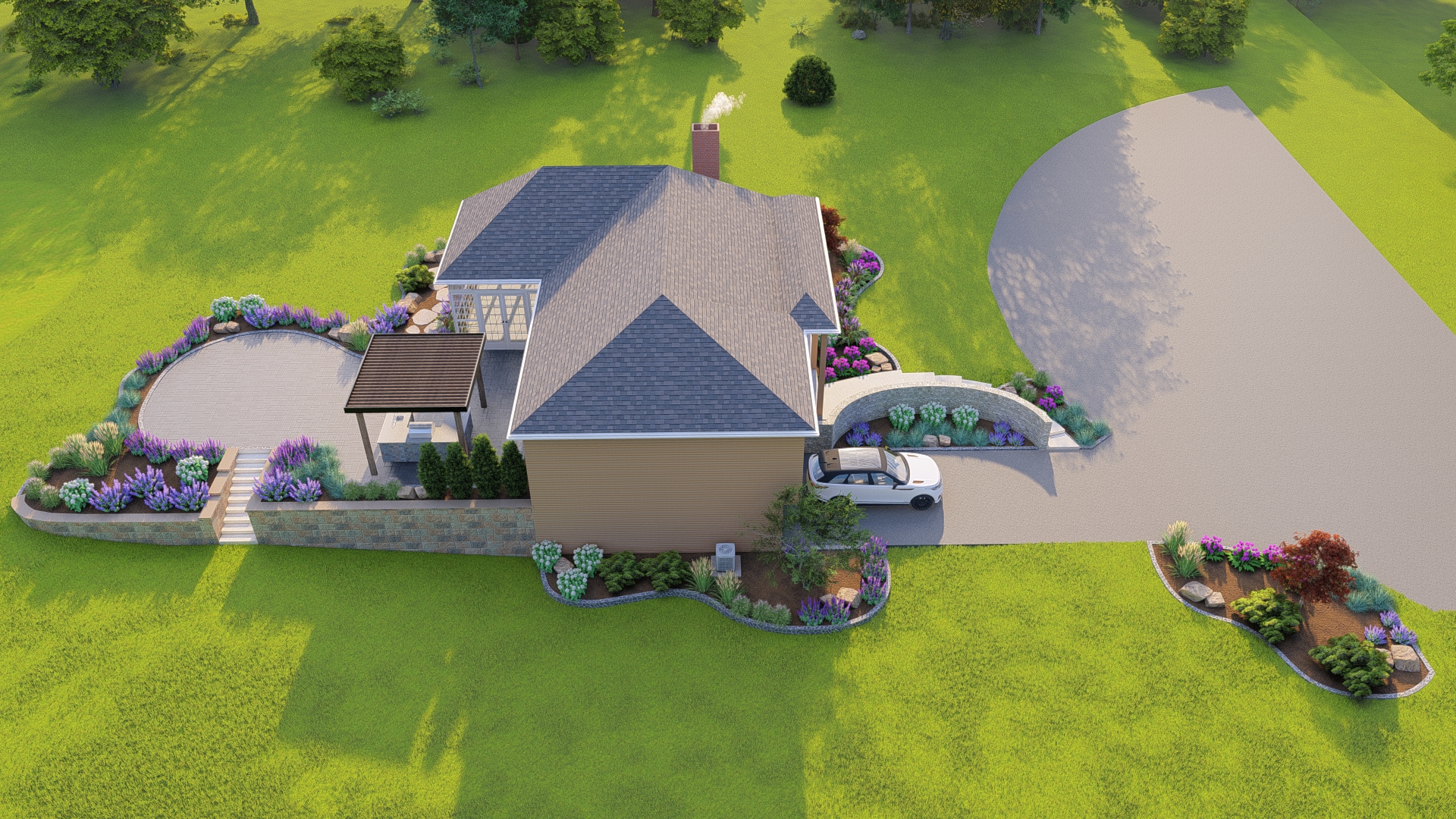 Landscape design rendering from a recent project