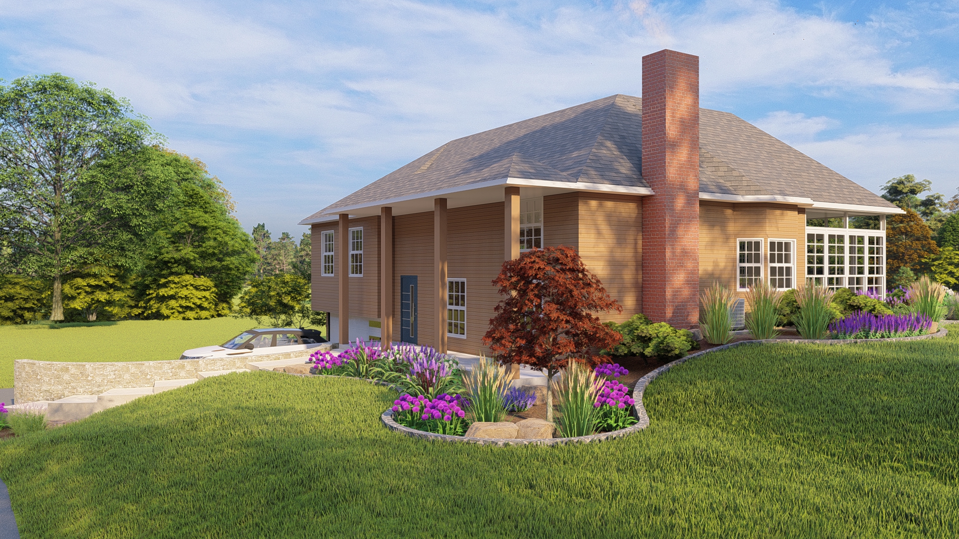 Landscape design rendering from a recent project